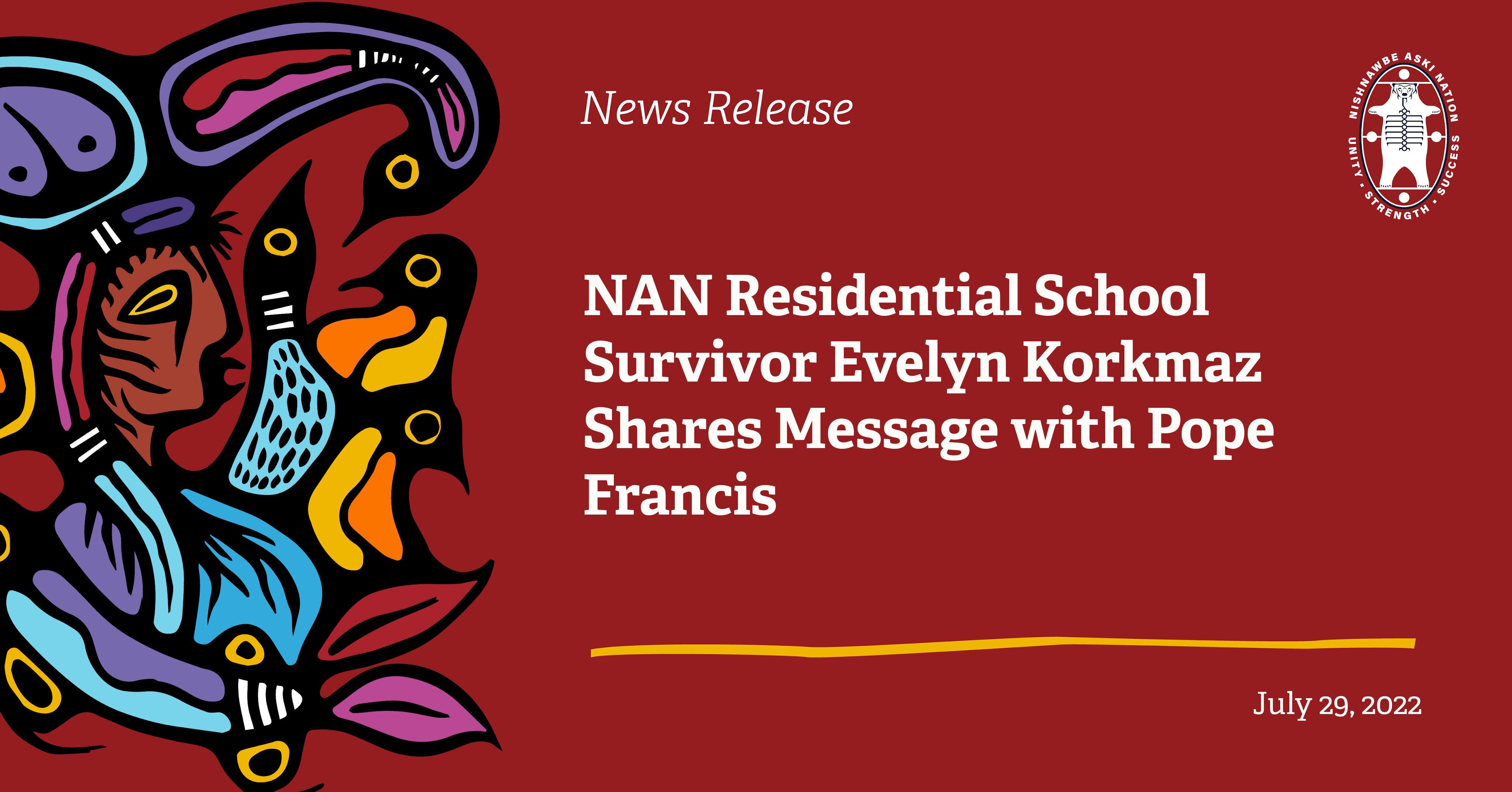 NAN Residential School Survivor Evelyn Korkmaz Shares Message with Pope